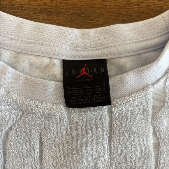 Nike Jordan Boys' Fuel Up Cool Down Terry cloth T-Shirt Blue Large - Picture 6 of 8